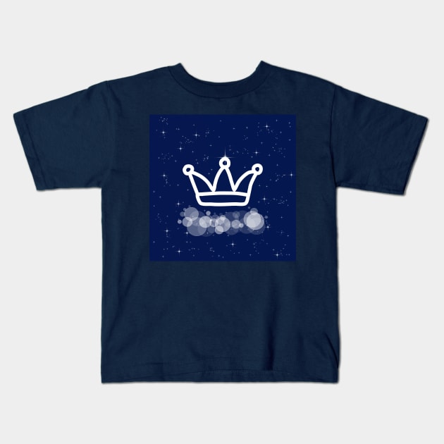 crown, power, achievement, success, winning, victory, technology, light, universe, cosmos, galaxy, shine, concept, illustration Kids T-Shirt by grafinya